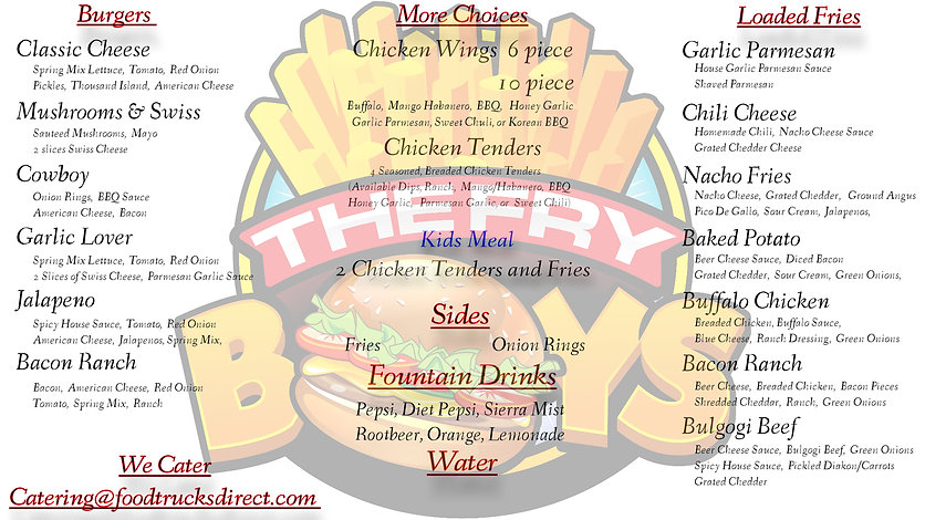 The Fry Boys Menu | Food Trucks Direct